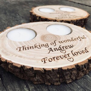 Wooden personalised mothers day gifts, anniversary wooden gifts for her, wooden candle holders, wooden tealight holder, Mothers Day gifts image 6