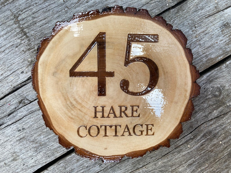Wooden House Plaques House Number Plaques Natural Wooden Etsy