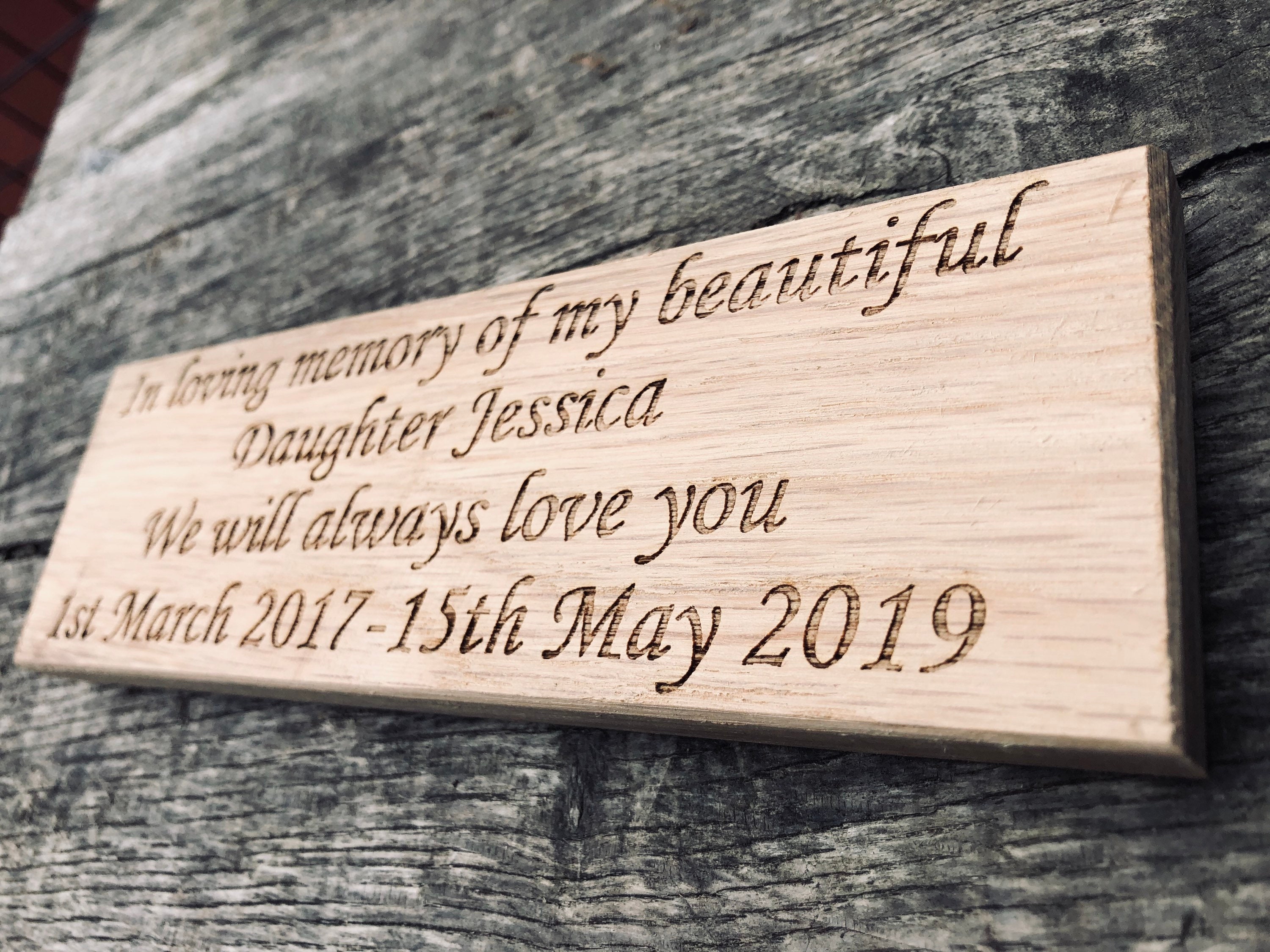 Memorial bench plaque Personalised memorial plaque memorial Etsy