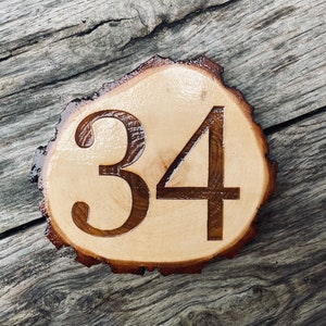 Small house numbers, wooden number plaques, engraved wooden number signs, house number signs, natural wooden house sign, rustic house number