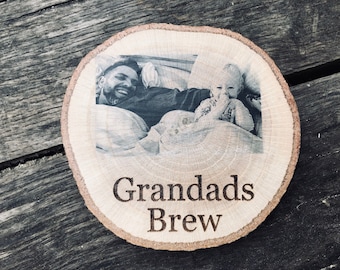 Father’s Day beer gifts, gifts for him,  personalised coasters,wooden photo coaters, personalised wooden drinks coasters, wooden place mats