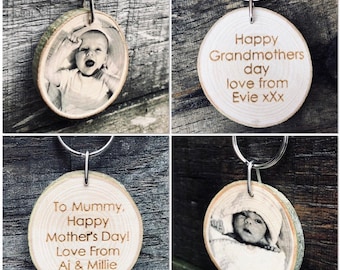 Personalised Wooden Keyring, personalised wooden mothers gift, Mother’s Day gift,wooden engraved keychain,Photo keyring,Mother’s Day present