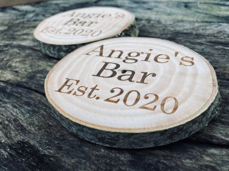 Wooden beer coaster wooden bar coaster personalised wooden Etsy