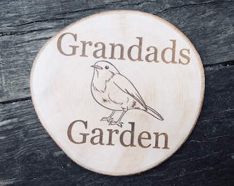 Wooden garden signs, wooden Christmas gift, Garden plaque, grandad garden plaque, gifts for him, outdoor garden signs, outside plaques