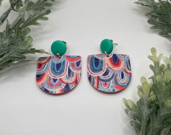 Colorful leather earrings