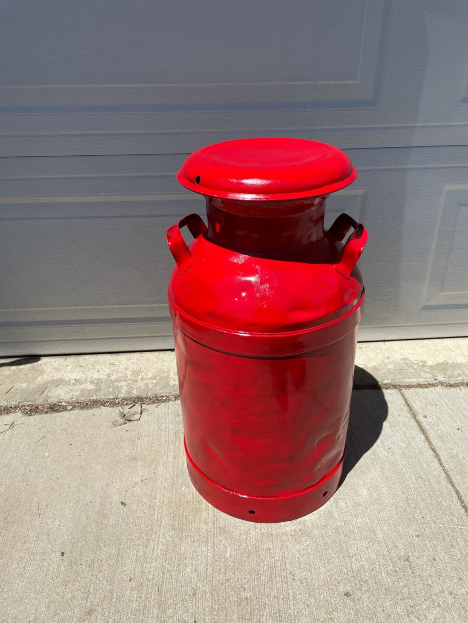 Nice Antique Red 10 Gallon Milk Can Country / Cowboy / Etsy