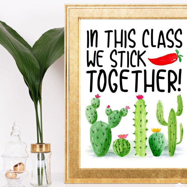 Cactus Classroom Signs Printable - Etsy
