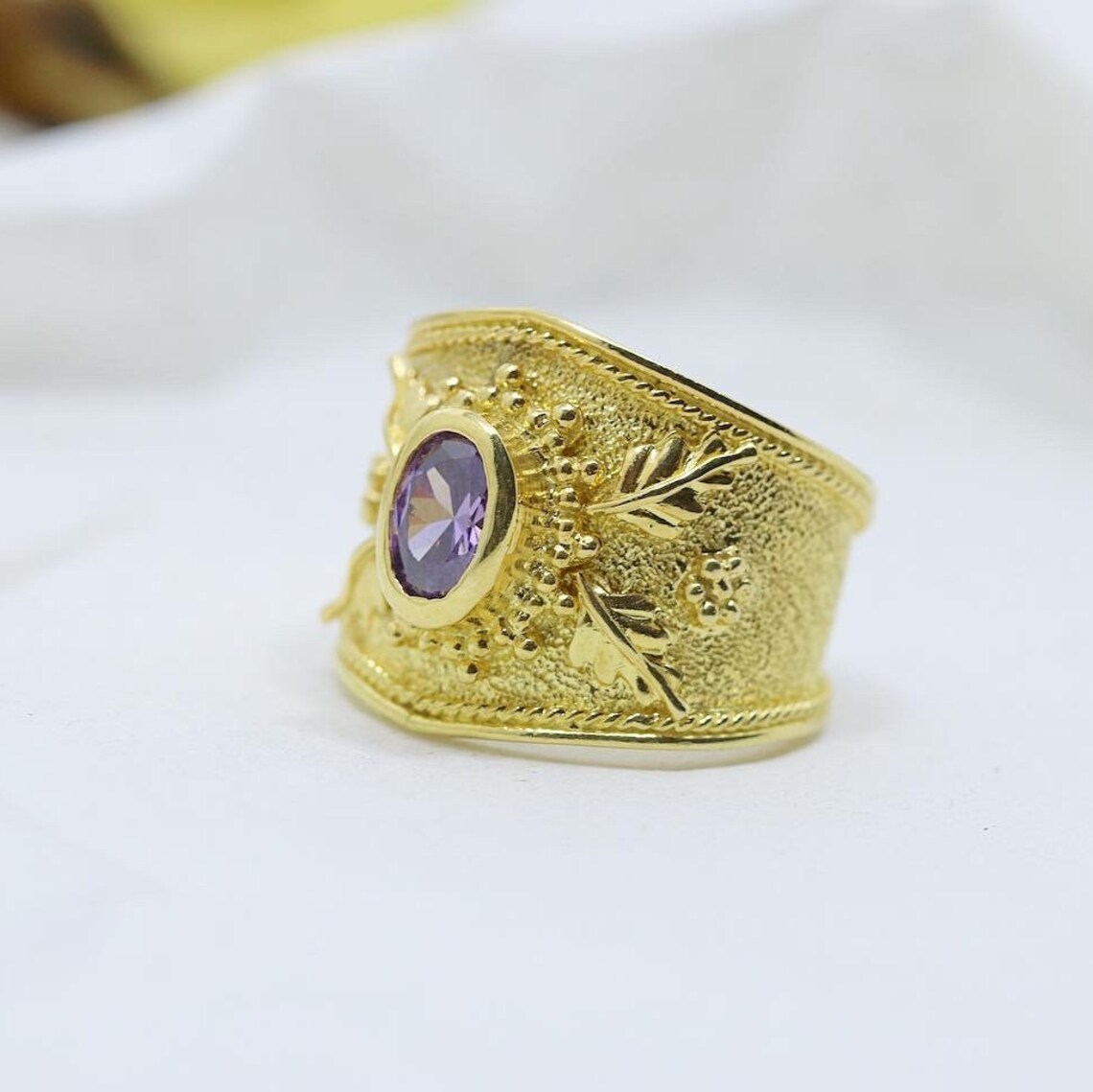 Handmade Gold Plated Ring 18k Sterling Silver 925 GREEK Etsy