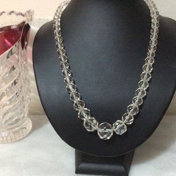 Elegant Vintage Edwardian Rock Crystal necklace - image 1