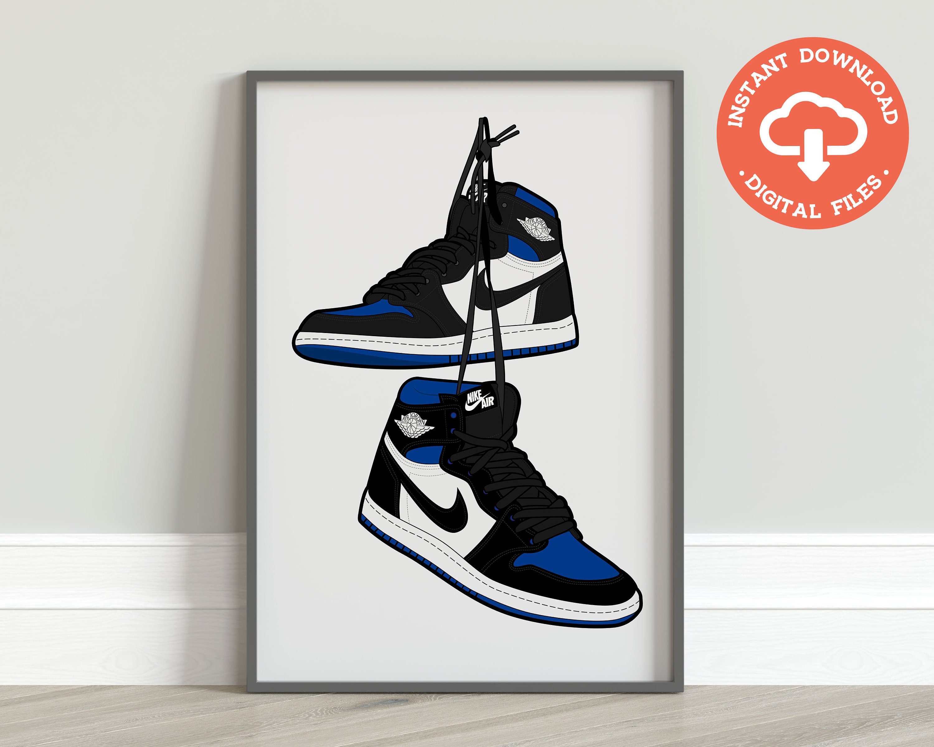 Air Jordan 1 Royal Toe Art Digital Download Hypebeast | Etsy