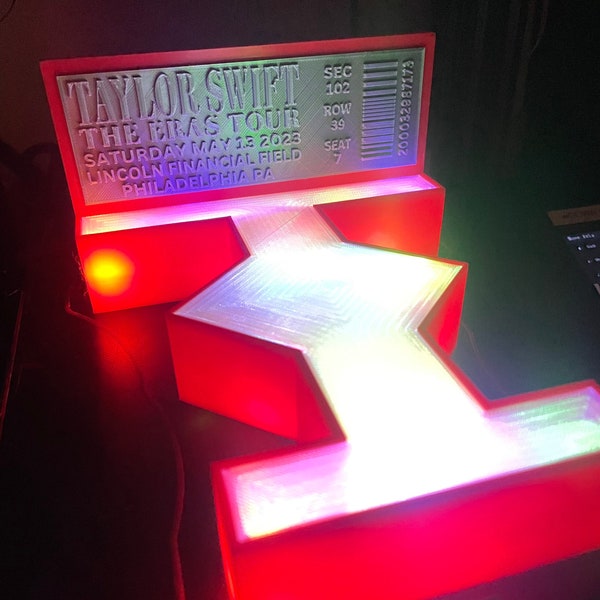 Taylor Swift Eras Tour Stage 3D Printed Display with Custom Ticket