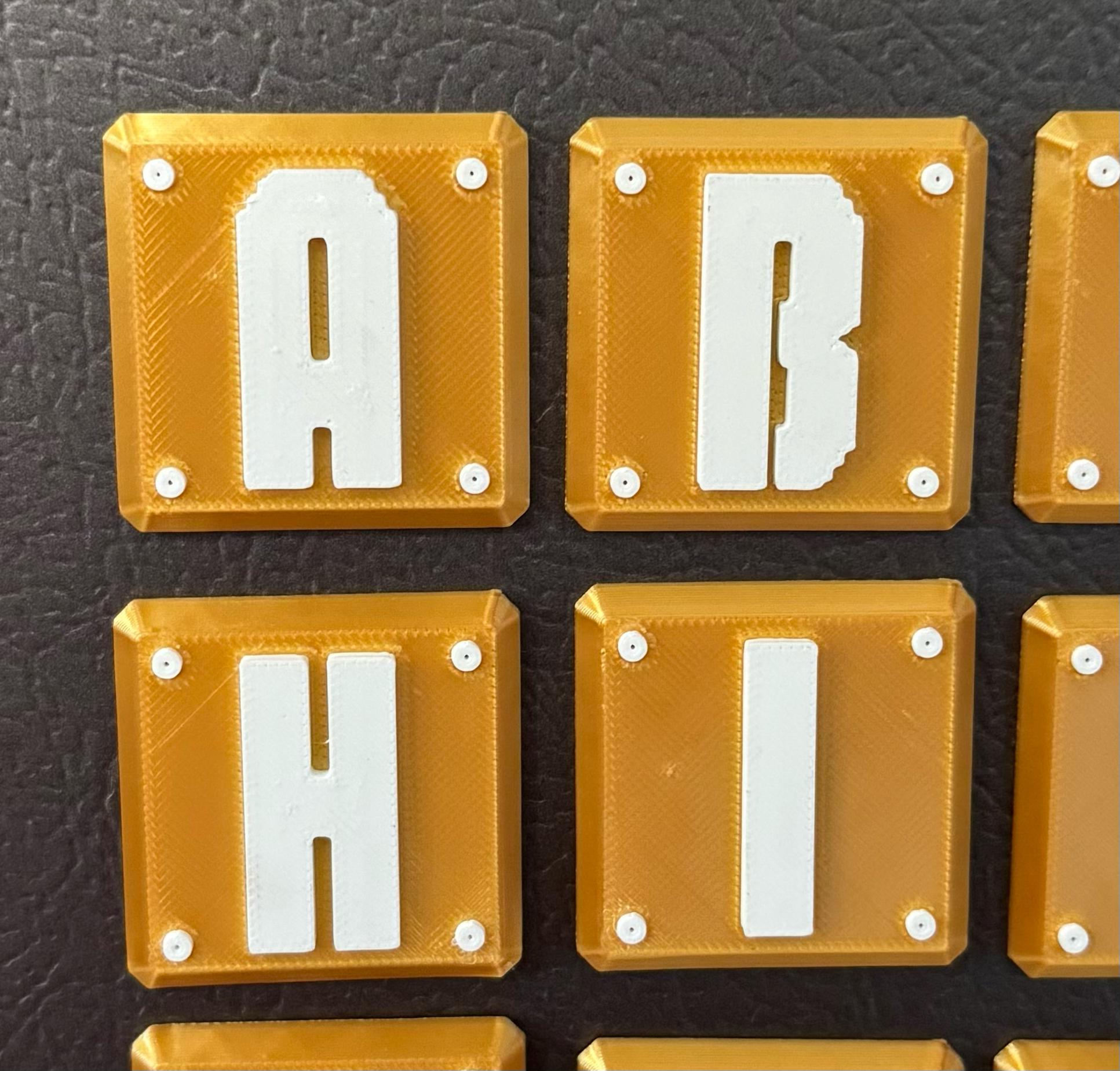 スーパーマリオブラザーズ コインアルファベットマグネット | 3Dプリント ゲーマー冷蔵庫デコレーション | レトロビデオゲームGIF