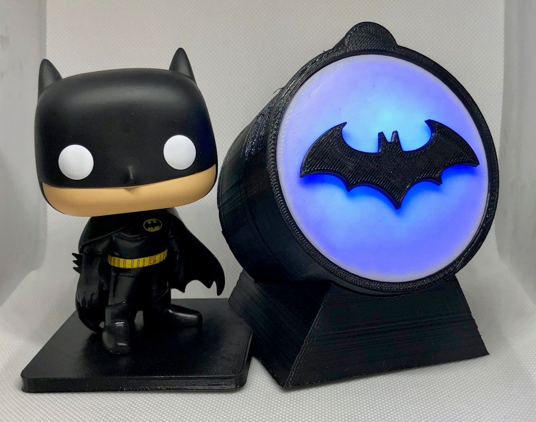 Funko Pop Batman Display Stand With Bat Signal and LED Light Cake Topper funko  Pop Not Included 