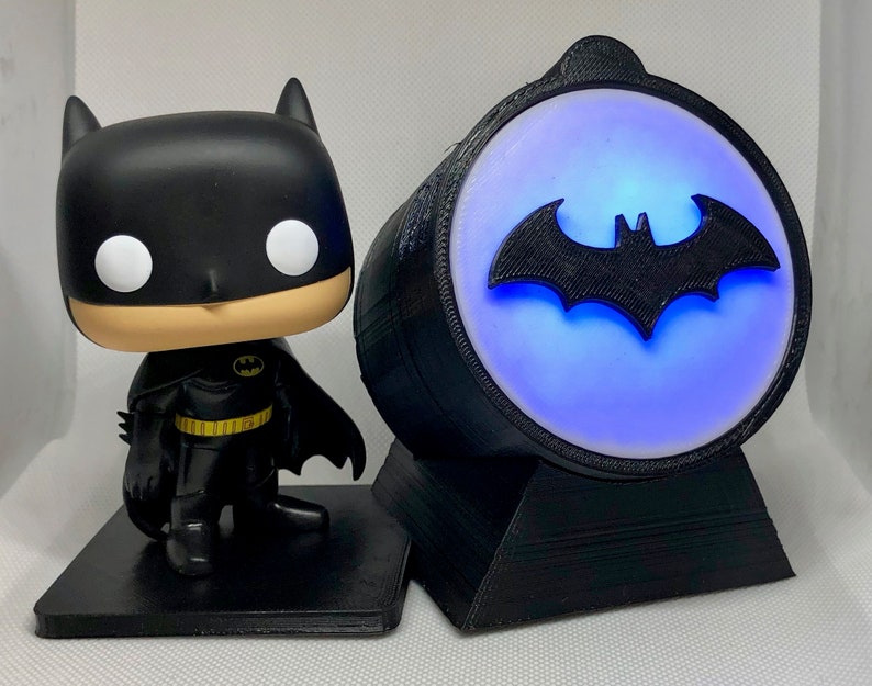 Funko Pop Batman Display Stand With Bat Signal and LED Light | Etsy