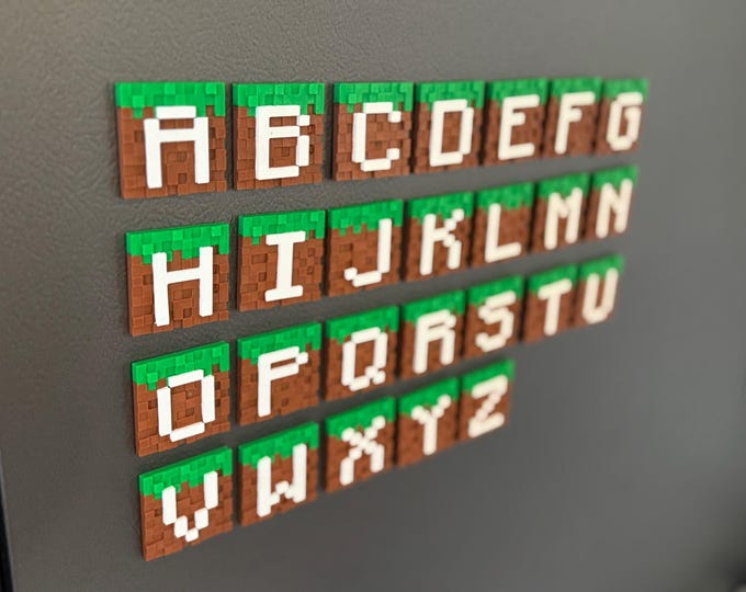 Minecraft-Inspired Magnetic Alphabet Blocks | 3D Printed Fridge Magnets