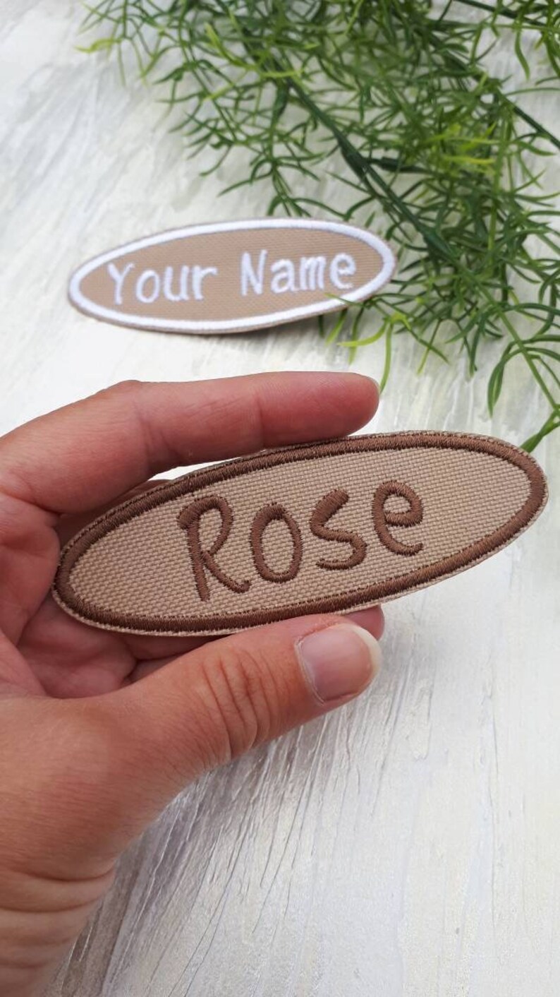 Name label Custom made embroidered name Iron on name tag Etsy