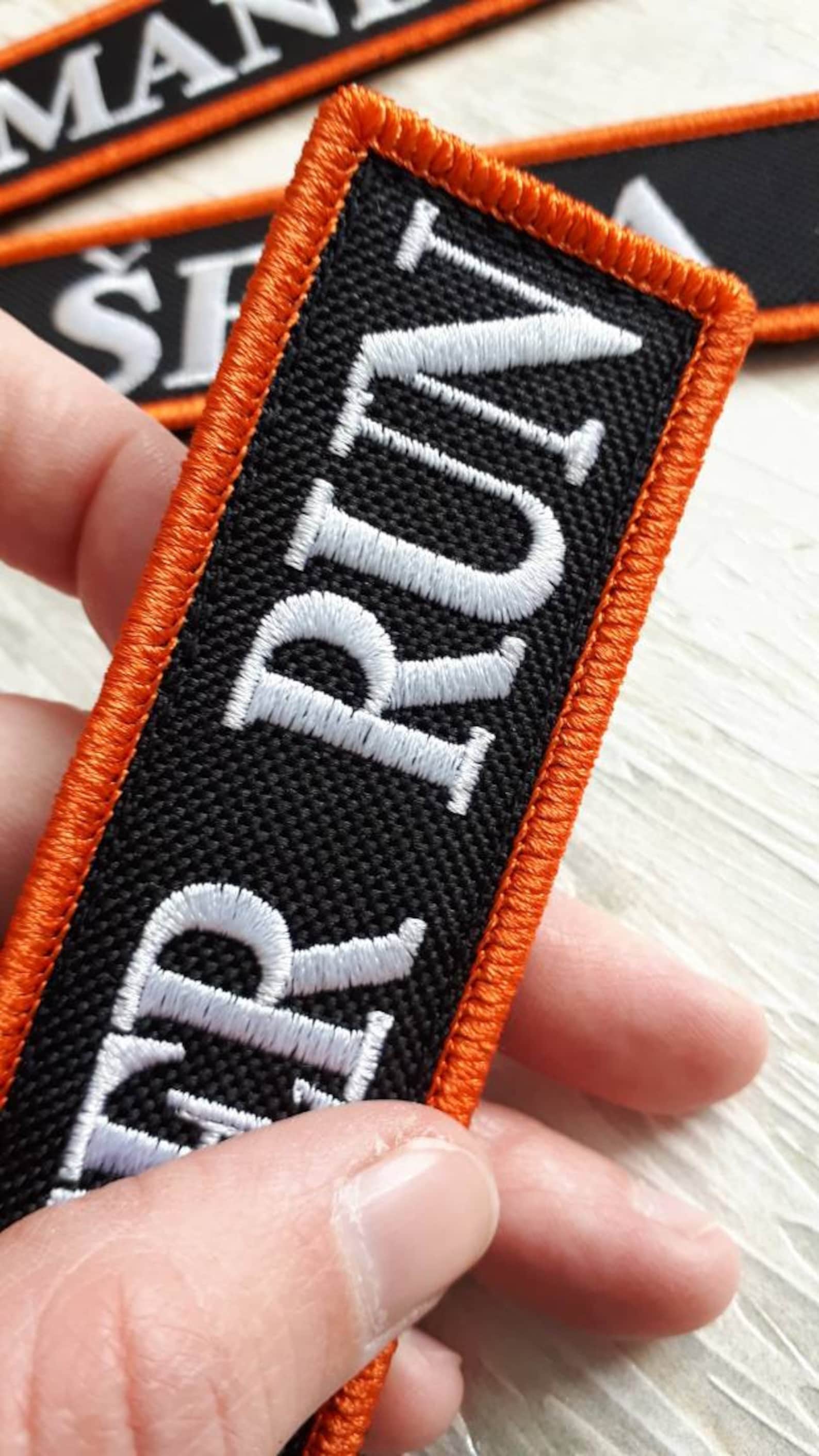 Name tags Embroidered velcro patches Velcro tape embroidered Etsy