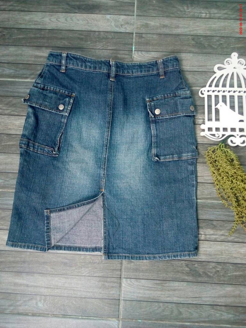 denim midi skirt size 18