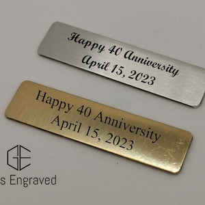 2.5&quot; X 0.75&quot; Customized Rectangle Plate, Engraved Silver/Gold Plaque, Personalized Free Engrave, Picture Frame, Trophy, Box, Customized Gift