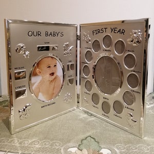 Baby First Year Picture Frame Collage - Personalized - 12x20
