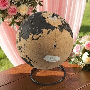 No Extra Duty, Personalized World Globe, Push Pin World globe, Wedding gift, Guestbook