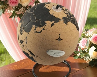 Sin impuestos adicionales, globo terráqueo personalizado, globo terráqueo con chincheta, regalo de boda, libro de visitas