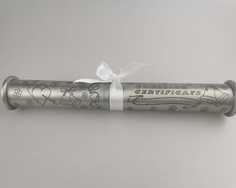 Nessun dazio extra, Porta certificato di matrimonio, porta certificato, Porta rotolo di matrimonio, Regalo per matrimonio