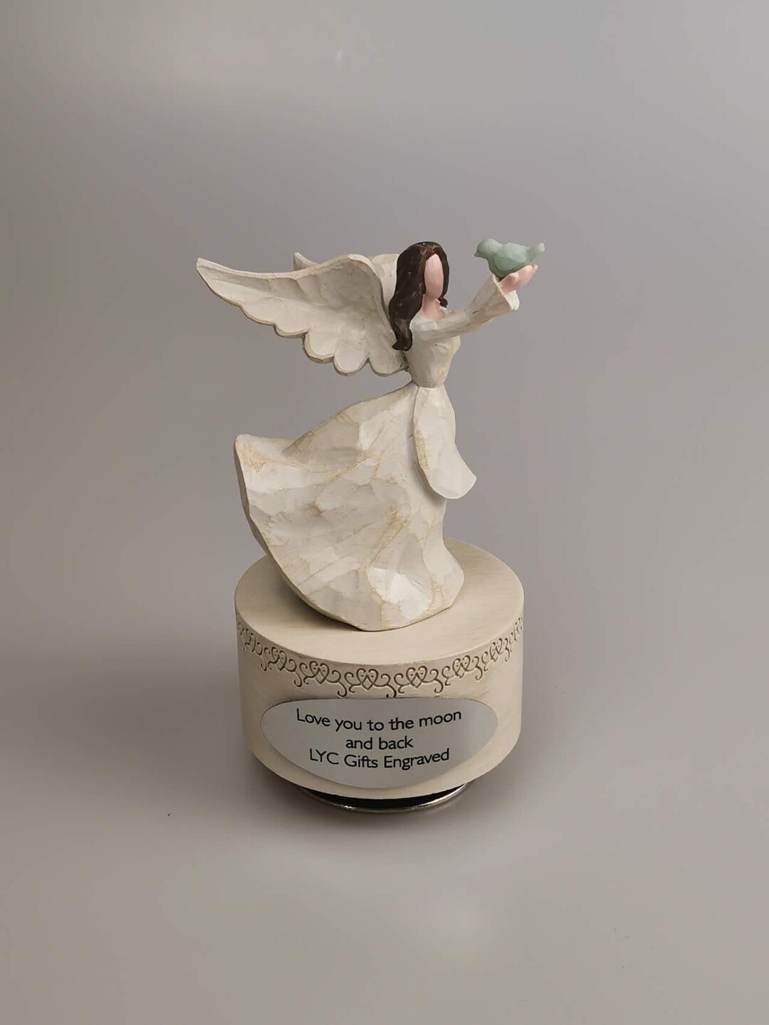 Personalized Handmade Music Box, Customized Angel Music Box, Engraved