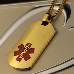 Personalized Medical condition necklace, Custom Medical Alert Necklace, Emergency medical, Health condition necklace,Engraved Medical ID Tag