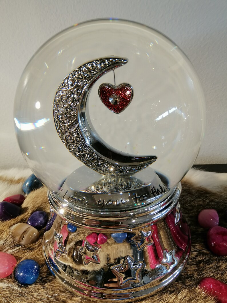 Customized Engravable Musical Snow globe Love you to the moon Etsy