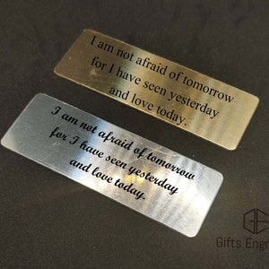 3&quot; X 1&quot; Customized Rectangle Plate, Engraved Silver/Gold Plate, Personalized Metal Plate, Free Engrave, Frame, Trophy, Box, Customized Gift