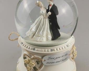 Engraved Wedding Photo Snow Globe