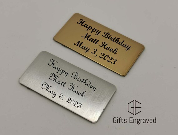 Custom Engraved Name Plate - Black & Gold Metal Plaque For Office & Home