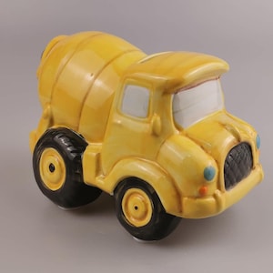 Cofrinho personalizado, cofrinho de caminhão de cimento gravado, cofrinho de cerâmica personalizado, presente especial para criança, presente de Natal e aniversário
