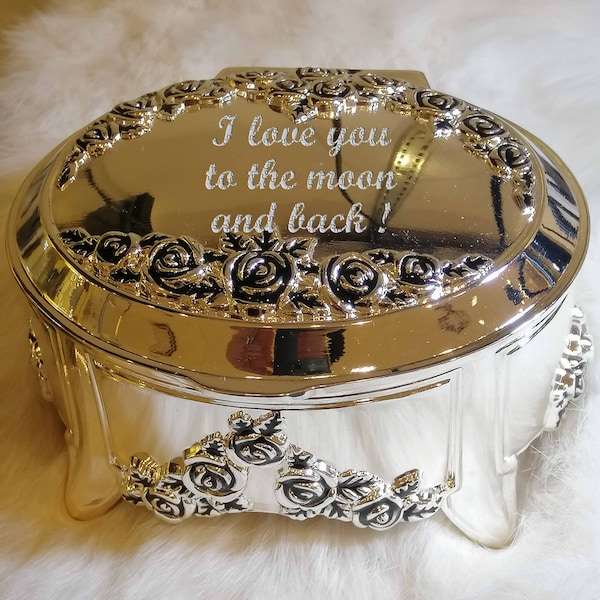 Personalized Musical Jewelry Box, Engraved Gift, Customized Jewelry Box, Gift for girl, lady, Mother, Best Friend, Wife, Free Engraving Box