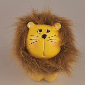 No Extra Duty, Custom Lion Piggy Bank, Engraved Ceramic Money bank, Personalized Lion Coin Bank, christmas gift, birthday gift