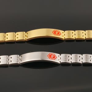 Customized Engraved Stainless Steel Medical Alert Bracelet with Magnetic Therapy, Medical ID Bracelet, Medical Alert,Medical Bracelet