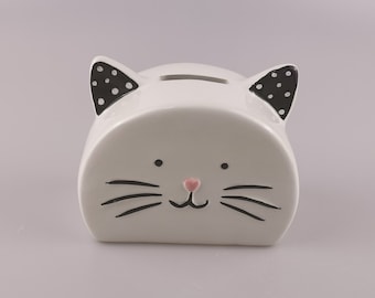 Xrten Tirelire Chat Voleur Animal Mignon Volent l'argent, Automatic économiser Banque Argent, Blanc Chat (Orange