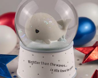 No Extra Duty, Customized Musical Water Globe, Whale snow globe,Personalized Glass Water Snow Globe, Birthday gift, Christmas gift
