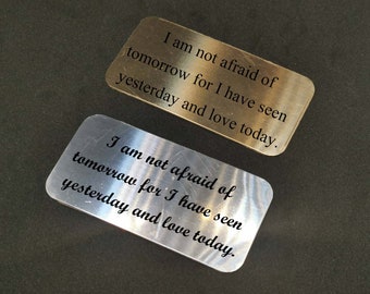 Sin impuestos adicionales, placa rectangular personalizada de 5 x 2,5 cm, placa grabada en plata o oro, grabado gratuito personalizado, placa para marco de fotos, placa para trofeo