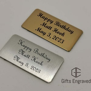 1.5&quot; X 0.75&#39;&#39; Customized Silver/Gold Plaque, Personalized Rectangle Plate,  Engraved Trophy Plate,  Free engraving, Picture Frame, Box plate