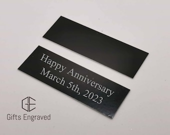 Geen extra belasting, aangepaste rechthoekige plaat van 3 x 1 inch, gegraveerde zwarte plaquette, gepersonaliseerde plaquette, gratis gravering, fotolijstplaat, trofeebord