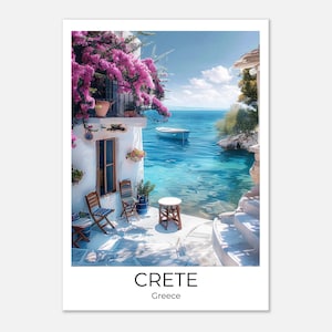 CRETE Greece Poster, Crete Souvenir, Greece Gift, Travel Print Greece