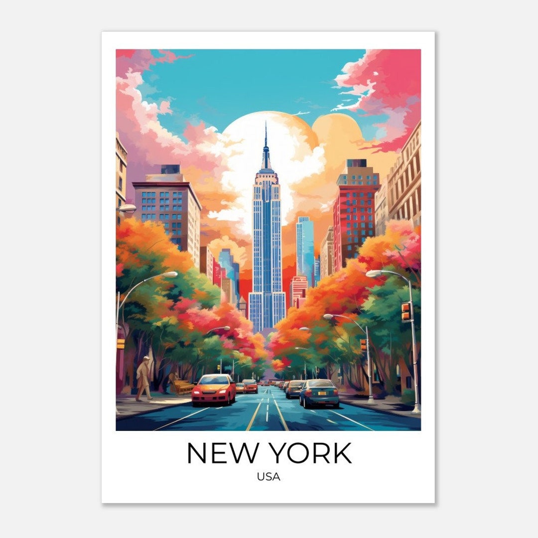 NEW YORK Empire State Building Travel Poster NYC Poster New York Art ...
