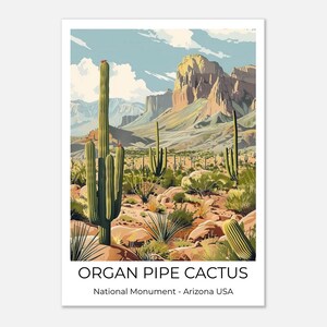 ORGAN PIPE National Monument | Nationalpark USA | Travelposter Organ Pipe | Wandkunst Arizona | Travel Print Arizona | Organ Pipe Wanddeko