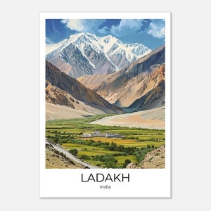 LADAKH Travel Poster - Ladakh Travel Print - Ladakh in Summer Poster - Wall Art Ladakh - Ladakh Print