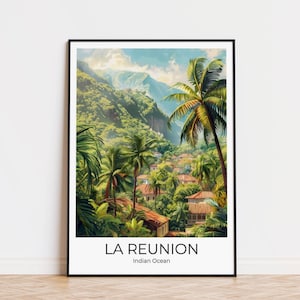 LA REUNION - Travel Poster - Reunion Travel Print - La Reunion Poster - Wall Art La Reunion - Vintage Poster - Travel Poster - Print