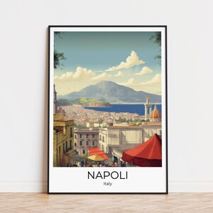 Poster di viaggio di Napoli | Italia | Poster di viaggio | Stampa di viaggio | Arte murale | Stampa di viaggio | Decorazione murale Napoli, souvenir di viaggio di Napoli