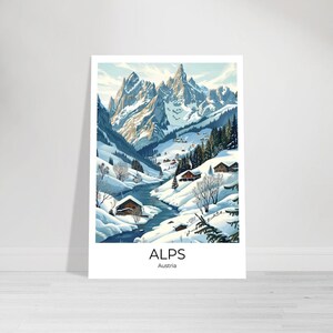 The ALPS Travel Poster - Alps Travel Print - Alps Poster - Wall Art Alps - Alps Print