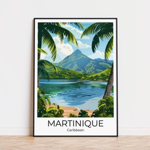 Ilha de Martinica | Martinica Caribe | Cartaz de viagem Martinica | Arte de parede Martinica | Impressão de viagem Martinica